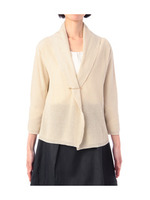 片畦編みラメニットトッパーカーディガン/ライトベージュ(051)