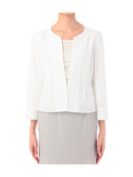 ウエストタックノーカラージャケット/ホワイト系(004)