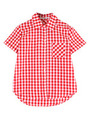 ギンガムチェック半袖シャツ /レッド