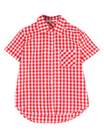 ギンガムチェック半袖シャツ /レッド
