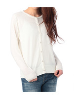 クルーネックニットカーディガン/ホワイト系(002)