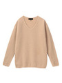 ピュアカシミヤVネックニット/ベージュ(052)
