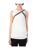 配色ライン使いクルーネックタンクトップ/ホワイト(001)