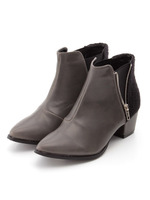 【AJ】ZIP付サイドゴアブーティー/グレー