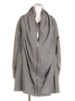 【DOUBLE STANDARD】ミニ裏毛ジャージワッフルパーカー/TOPグレー