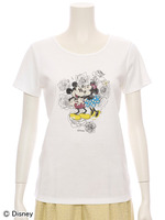 【Disney Collection】ミッキー&ミニーTシャツ/ホワイト