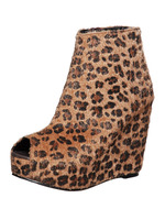 【Funny show】オープントゥストームショートブーツ/ベージュハラコ