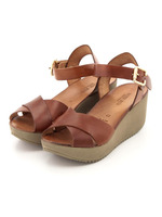 【ROSE BUD】LEATHER ANKLE STRAP WEDGE SANDAL/CUOIO