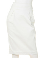 スリット膝丈タイトSK/ホワイト