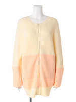 M畦RIBバイカラーBZIPチュニック/ベージュ