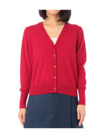 Vネックニットカーディガン/ワインレッド(063)