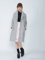 ウールロングコート/杢グレー