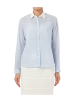 ギンガムチェッククレリックシャツ/ブルー系(392)