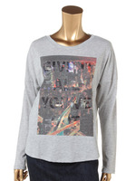 シシュウロゴメッセージL／S T/グレー