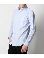 ジャカードカモフラストライプ長袖シャツ/ライトブルー(391)