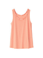 フェイクパール使いボーダータンクトップ/オレンジ系(367)