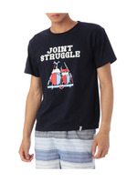 フロッキーロゴ&インセクトプリントTシャツ/ネイビー系(093)