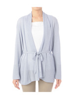 ベルト付きロングニットカーディガン/ブルー系(091)