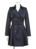 綿ナイロントレンチコート/ネイビー