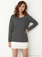 CL SボーダーシャツOP/BLK