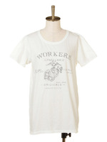 NAVY WORKERSプリントTシャツ/ホワイト