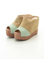 【JEFFREY CAMPBELL FOR ROSE BUD】TRICOLOR PLAT FORM SANDAL/GRN/NUDE/PINK