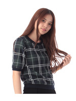 オーバーチェックコンパクトプルオーバー/グリーン系(123)