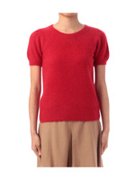 カシミヤコンパクトパフスリーブニット/オフホワイト(003)