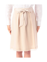 リボン使いシフォンプリーツスカート/ライトベージュ(051)