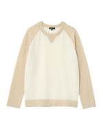 配色カシミヤニット/サックス(590)