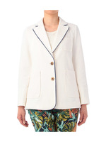 配色パイピングテーラージャケット/ホワイト(002)