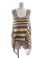 Border knit tanktop/YELLOW