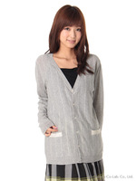 カラーニットカーディガン/生成