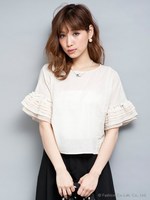 ティアードスリーブブラウス/ブラック