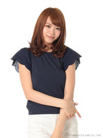 袖スカラップひら袖T 2/コン