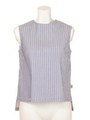 【BED&BREAKFAST】DOBBY STRETCH SCALA STRIPE Sleeveless Top/WHITEmix