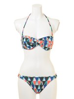 【CASUAL】マルチカラートライアングルビキニ/ブルー