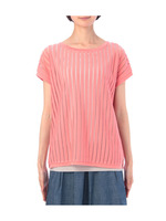 シースルーストライプニット+タンクトップ/ピンク(072)