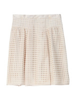 スクエア柄エンブロイダリースカート/ベージュ系(053)