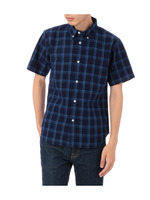 チェック柄半袖シャツ/ネイビー系(493)