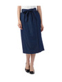 デニムフェイクラップスカート/ネイビー(093)