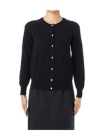 ビジューボタンつきニットカーディガン/ブラック(019)