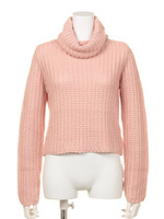 ボリュームネックKnit TOP/PNK