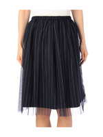 細ストライプチュールスカート/オフホワイト(303)