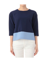 配色ドロップブラウス/ブルー系(593)