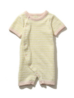 moco moco'スムーズィー'babyマリンボーダーロンパース/YEL
