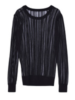 クリアストライプknit/BLK