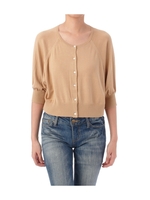 クロップドニットカーディガン/ベージュ系(051)