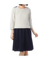 ピケボーダードッキングワンピース/グレー系(310)