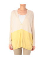 ブロッキングVネックニットカーディガン/ホワイト(504)